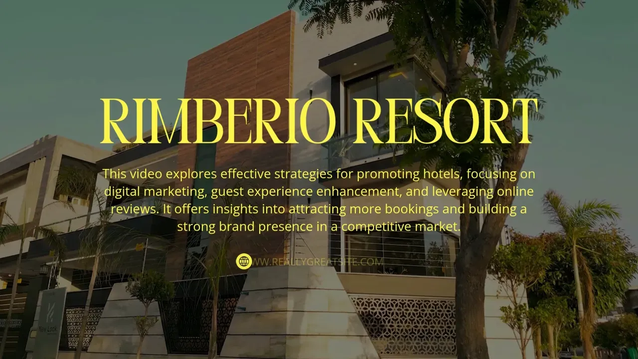 Resort promotion playing on a hospitality screen